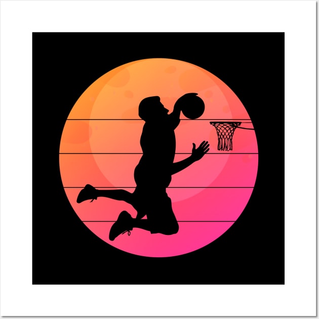 Basketball Slam Dunk Retro Vintage Wall Art by GameOn Gear